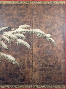 Bambu lumessa, noin 1600 (muste, värit, kulta ja hopea paperille).